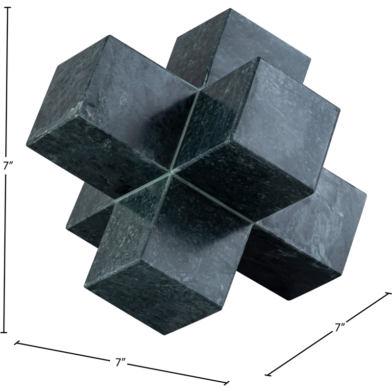 Meridian Furniture Jack Green Marble Decorative Jack Object