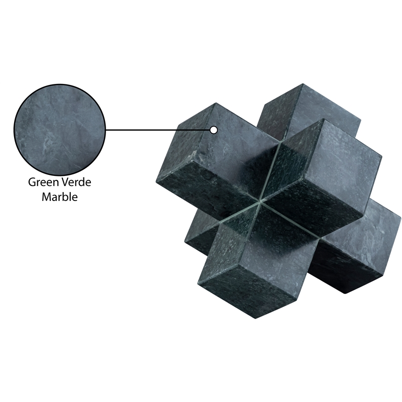 Meridian Furniture Jack Green Marble Decorative Jack Object