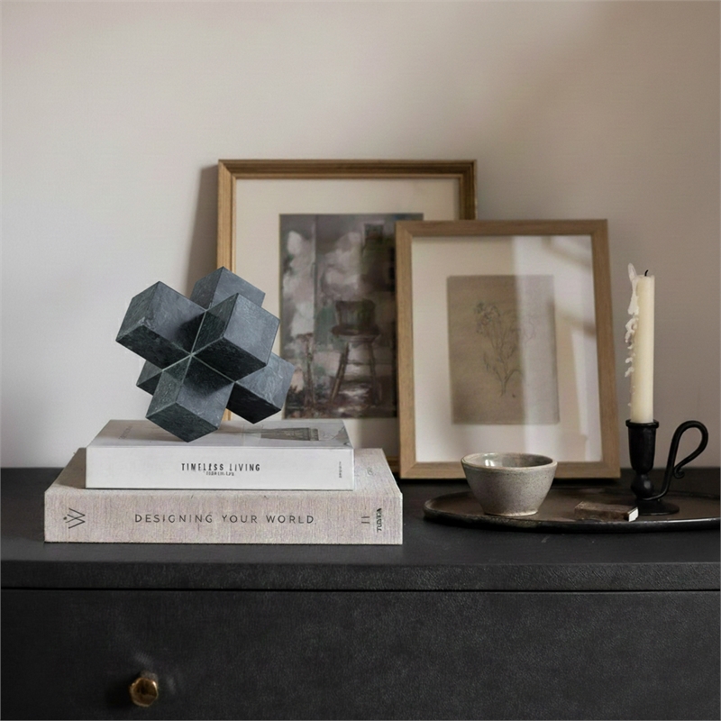 Meridian Furniture Jack Green Marble Decorative Jack Object