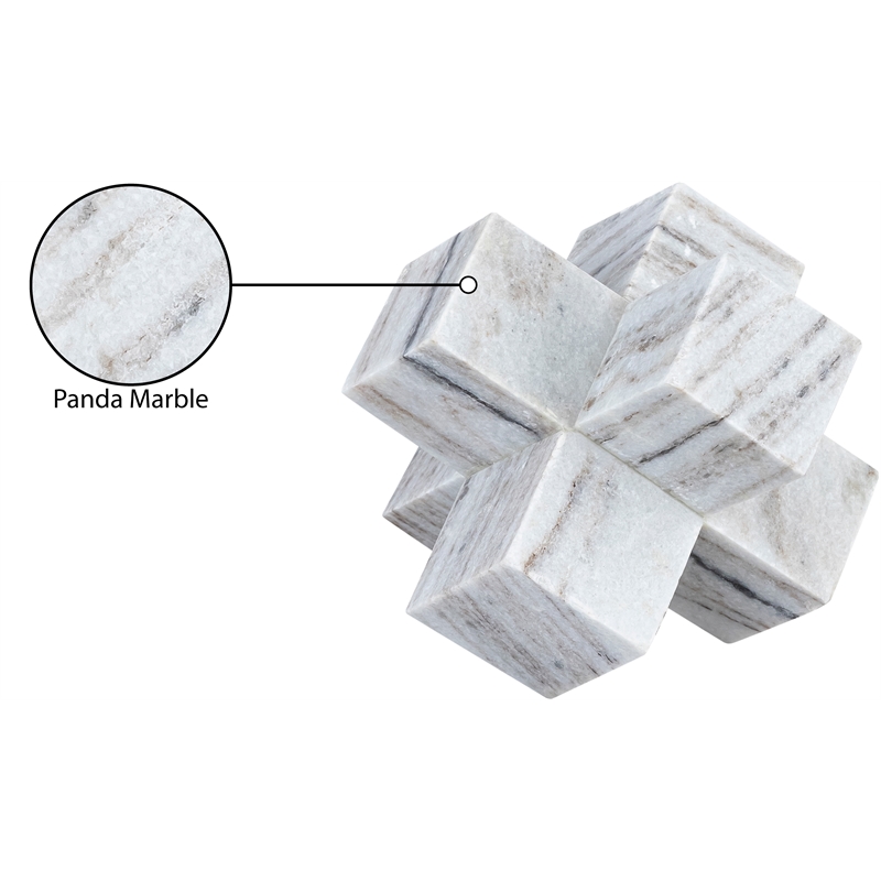Meridian Furniture Jack Panda Marble Decorative Jack Object