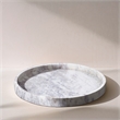 Meridian Furniture Barletta White Round Marble Tray