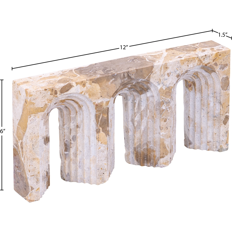 Meridian Furniture Curva Beige Marble Decorative Object