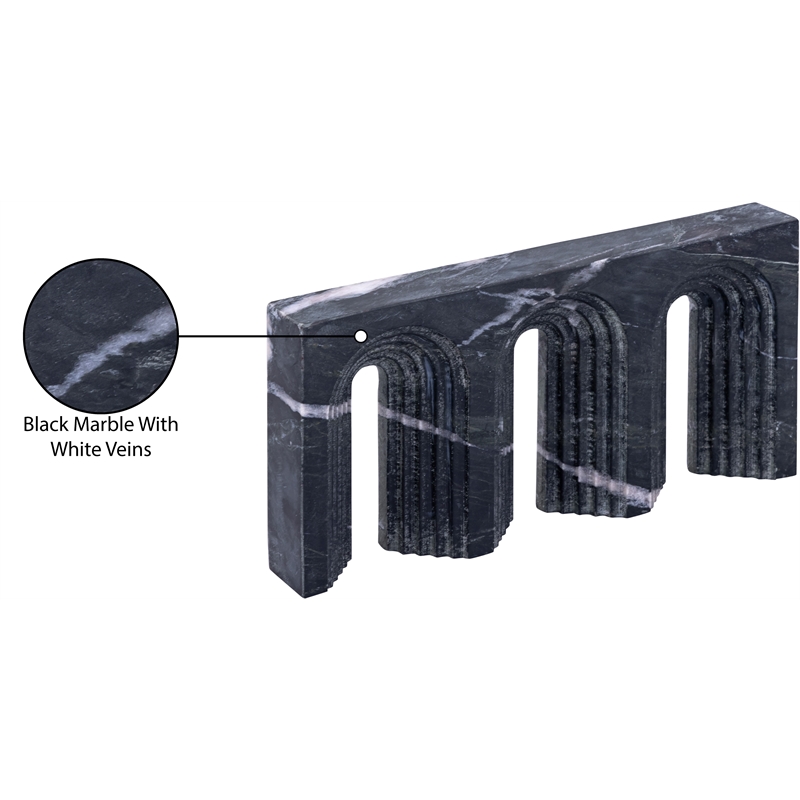 Meridian Furniture Curva Black Marble Decorative Object