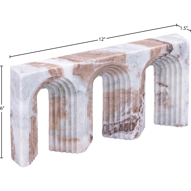 Meridian Furniture Curva Brown Marble Decorative Object