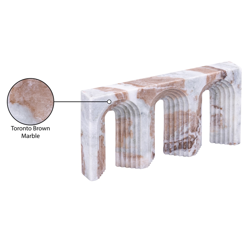 Meridian Furniture Curva Brown Marble Decorative Object