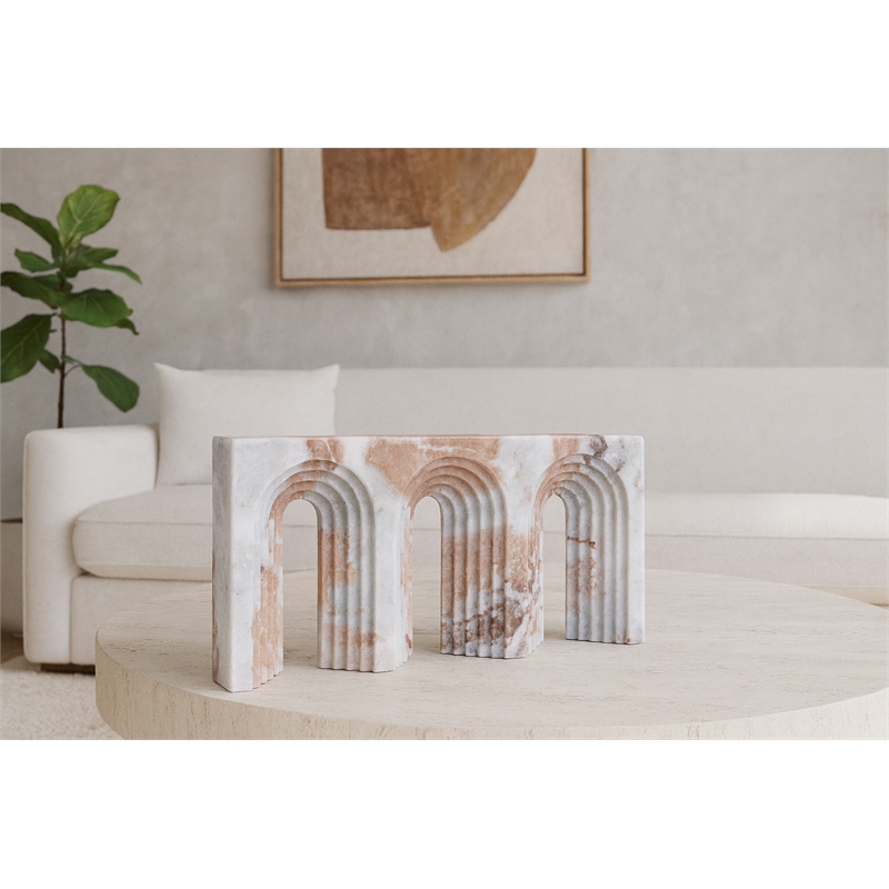 Meridian Furniture Curva Brown Marble Decorative Object