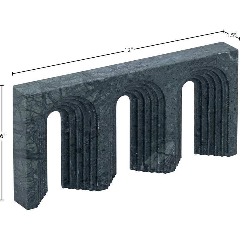 Meridian Furniture Curva Green Marble Decorative Object
