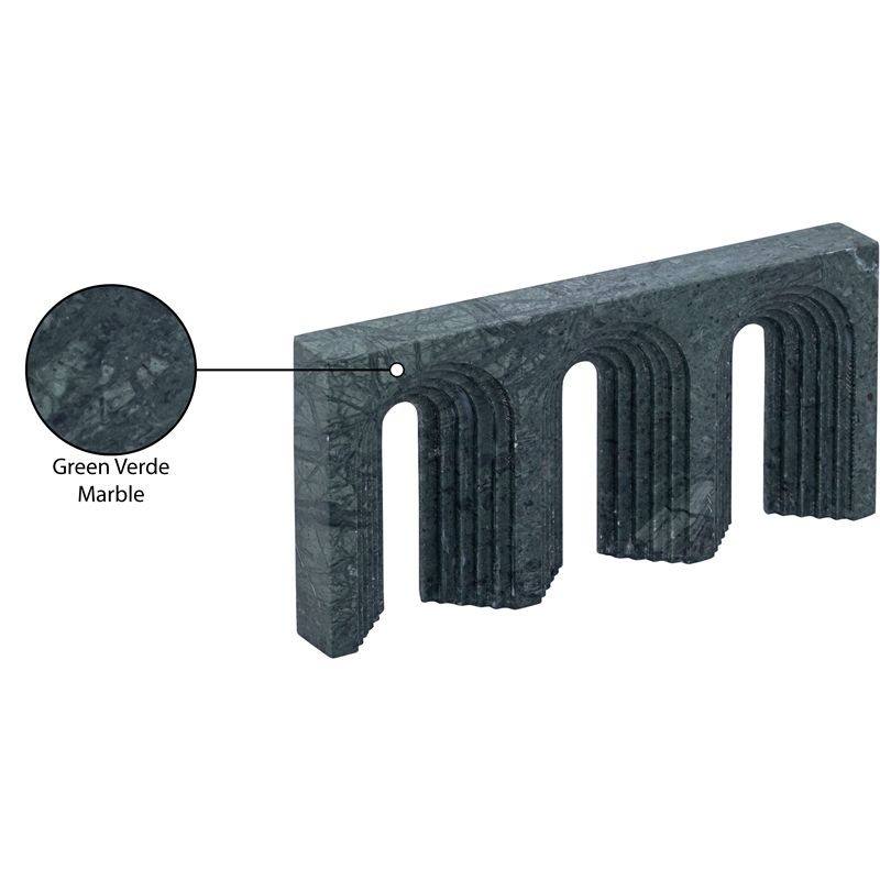 Meridian Furniture Curva Green Marble Decorative Object