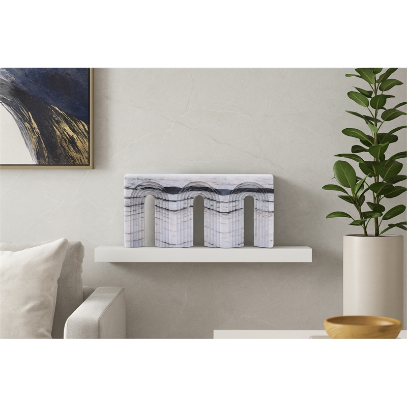 Meridian Furniture Curva Panda Marble Decorative Object