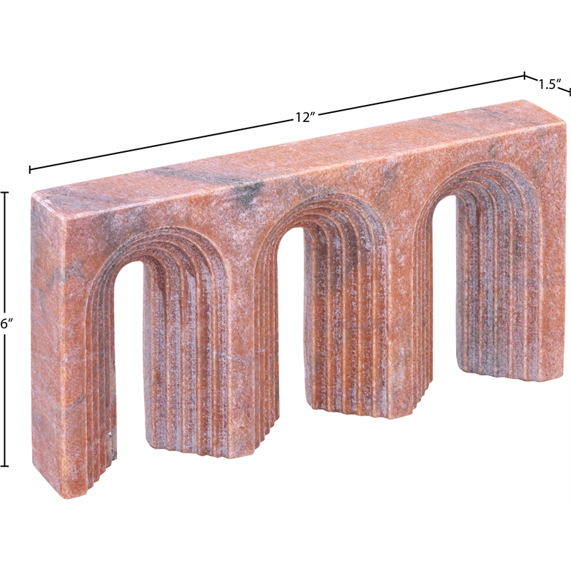Meridian Furniture Curva Pink Marble Decorative Object