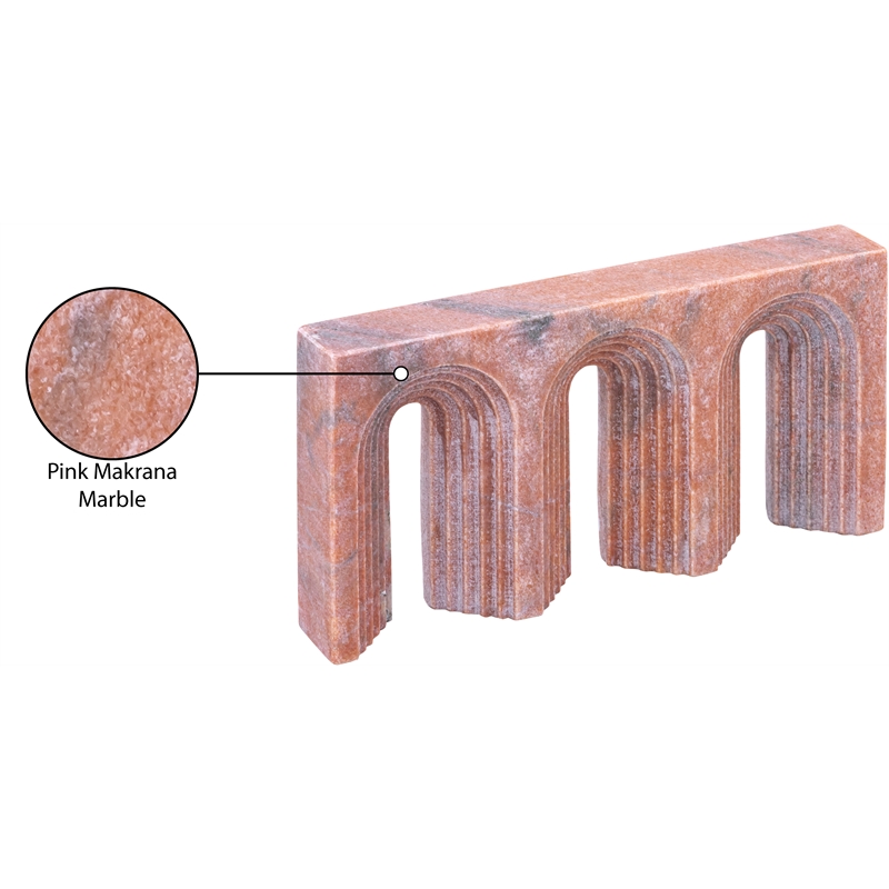 Meridian Furniture Curva Pink Marble Decorative Object