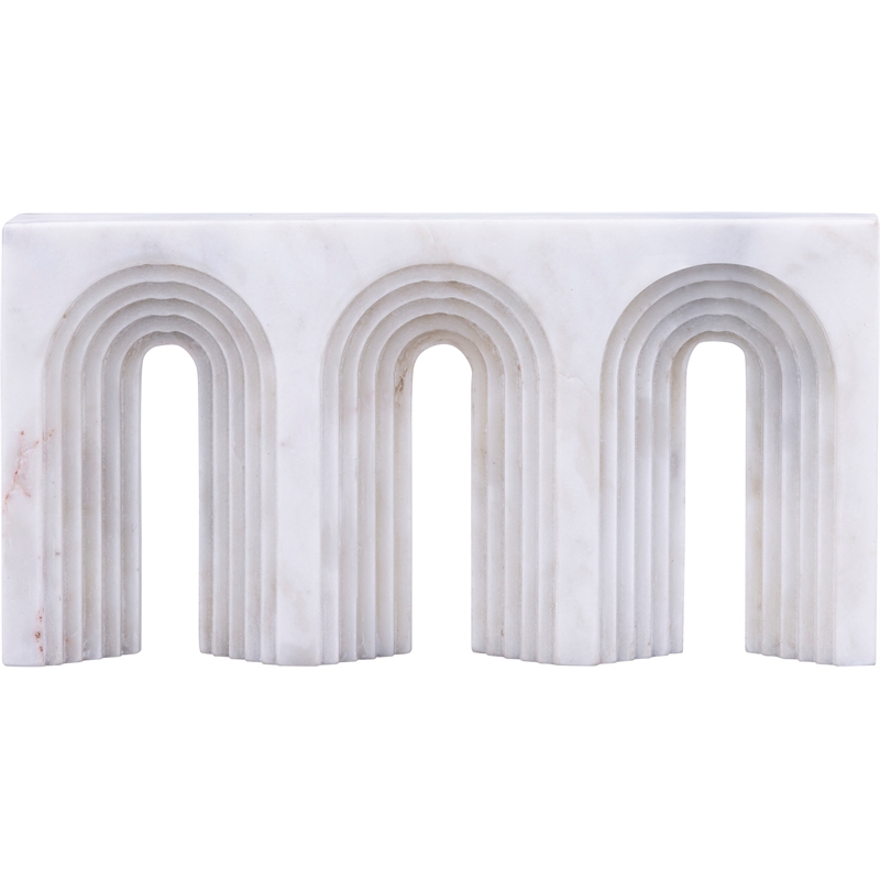 Meridian Furniture Curva White Marble Decorative Object