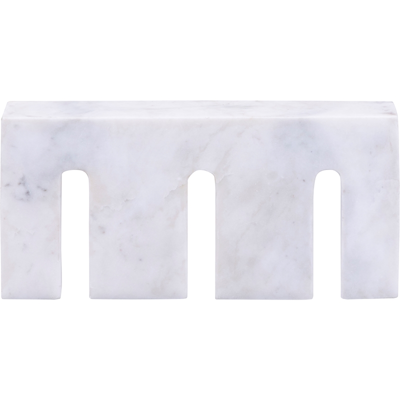 Meridian Furniture Curva White Marble Decorative Object