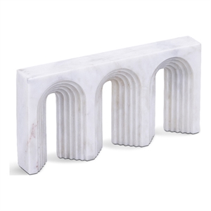 Meridian Furniture Curva White Marble Decorative Object