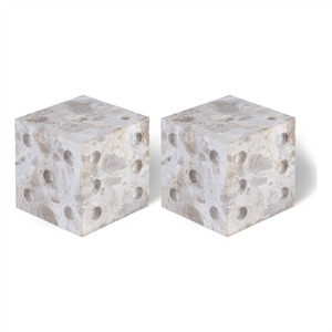 Meridian Furniture Dice Beige Marble Decorative Dice