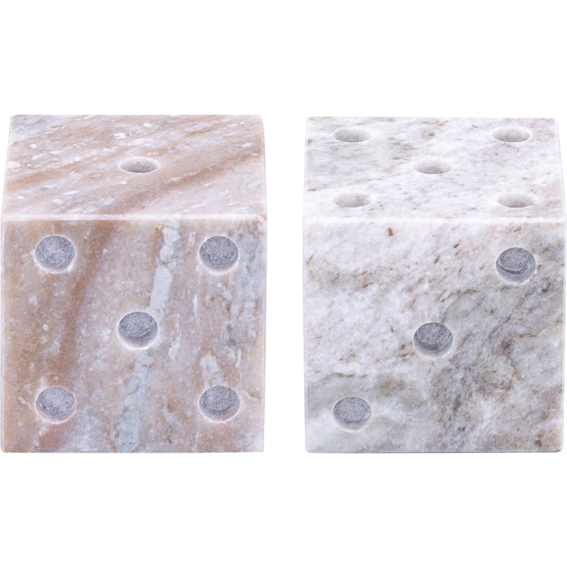 Meridian Furniture Dice Brown Marble Decorative Dice