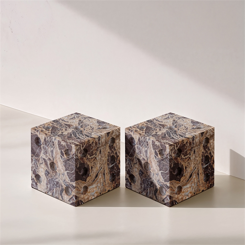 Meridian Furniture Dice Cherry Marble Decorative Dice