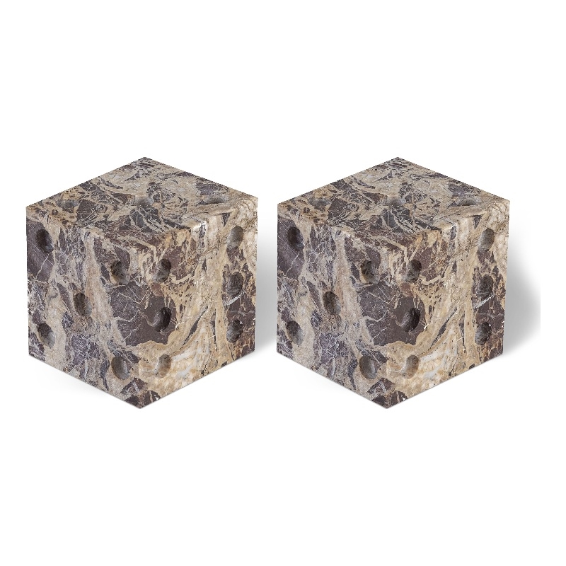 Meridian Furniture Dice Cherry Marble Decorative Dice