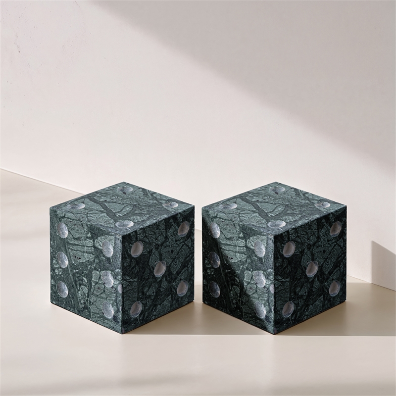 Meridian Furniture Dice Green Marble Decorative Dice