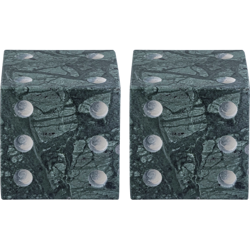 Meridian Furniture Dice Green Marble Decorative Dice