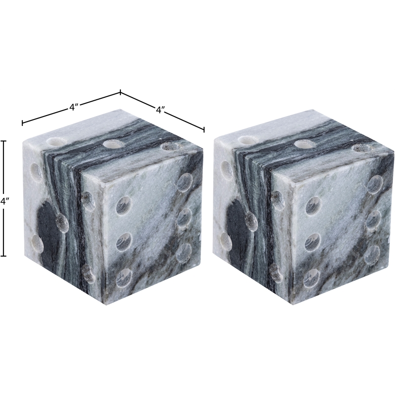 Meridian Furniture Dice Panda Marble Decorative Dice