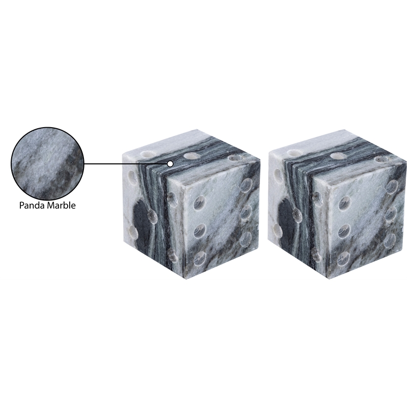 Meridian Furniture Dice Panda Marble Decorative Dice