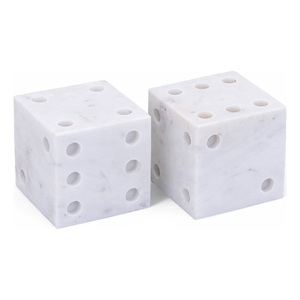 Meridian Furniture Dice White Marble Decorative Dice
