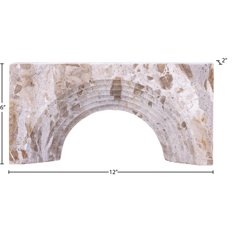 Meridian Furniture Cambre Beige Marble Decorative Object