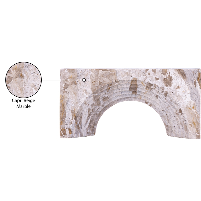 Meridian Furniture Cambre Beige Marble Decorative Object