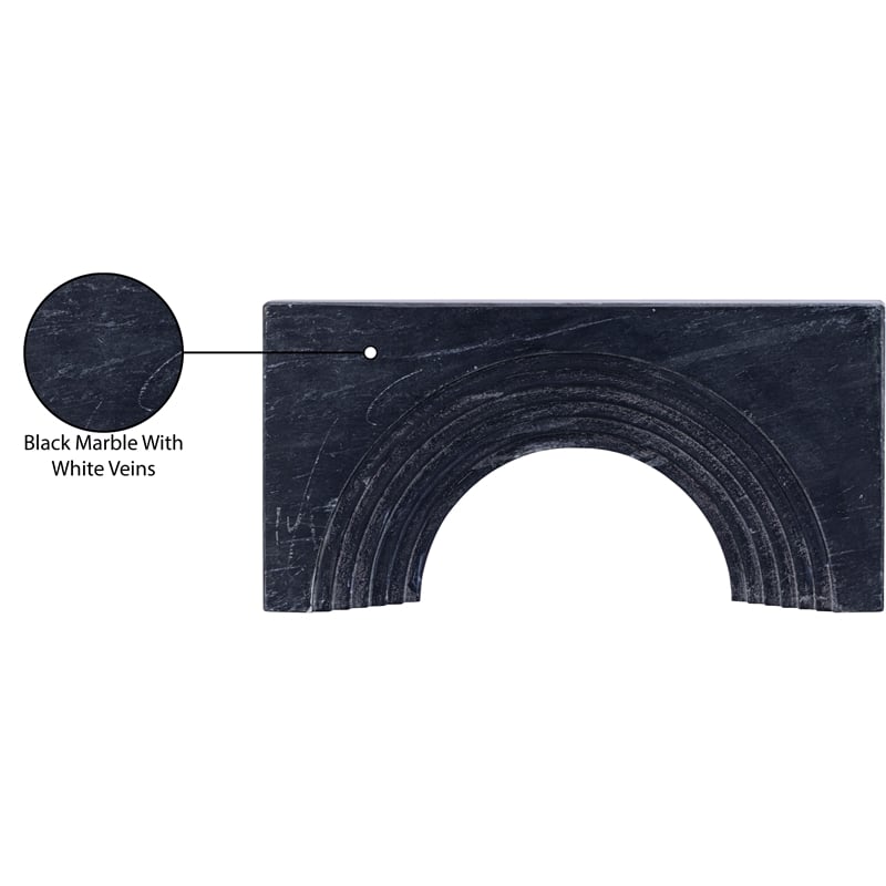 Meridian Furniture Cambre Black Marble Decorative Object