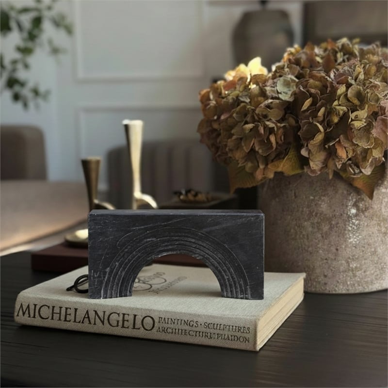 Meridian Furniture Cambre Black Marble Decorative Object