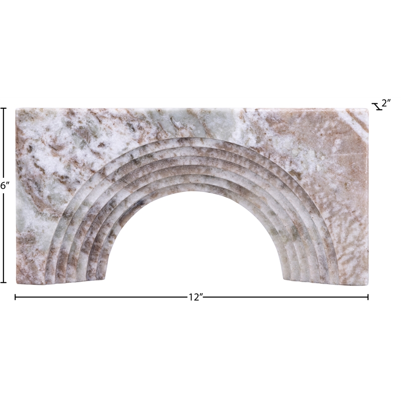 Meridian Furniture Cambre Brown Marble Decorative Object