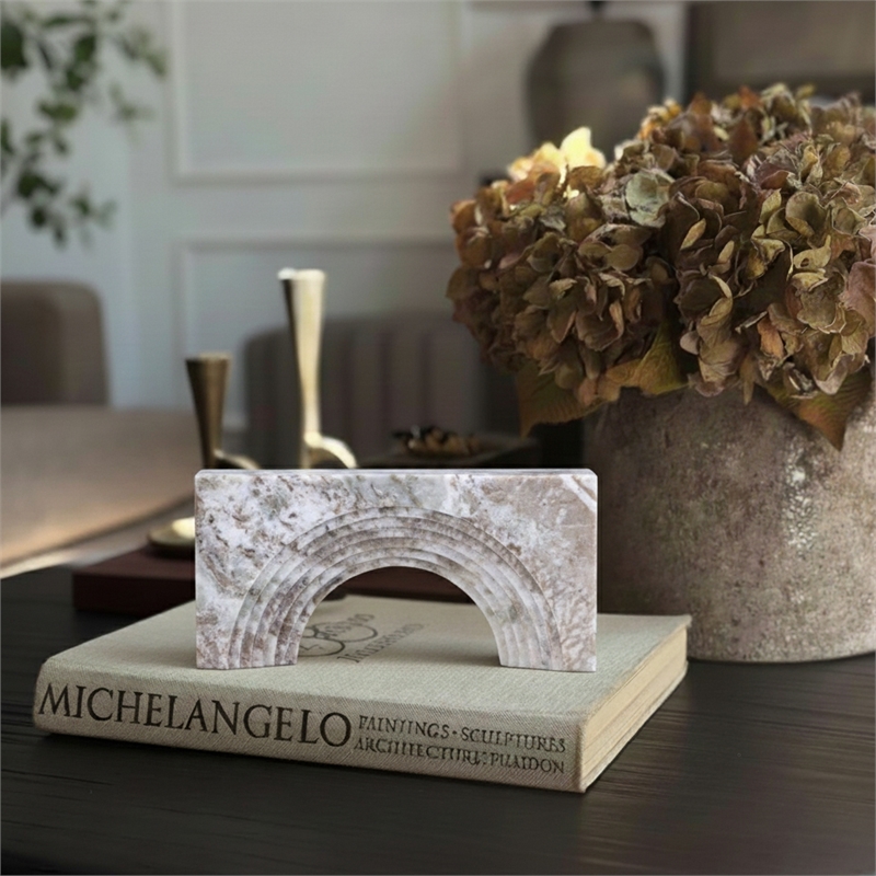 Meridian Furniture Cambre Brown Marble Decorative Object