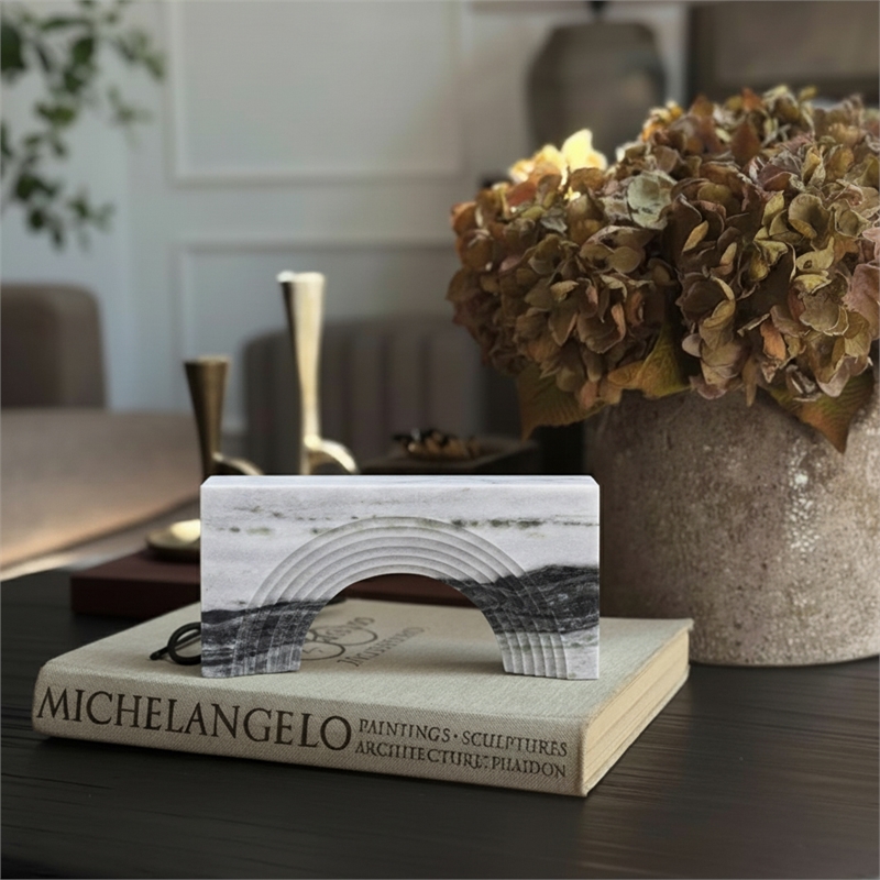 Meridian Furniture Cambre Panda Marble Decorative Object
