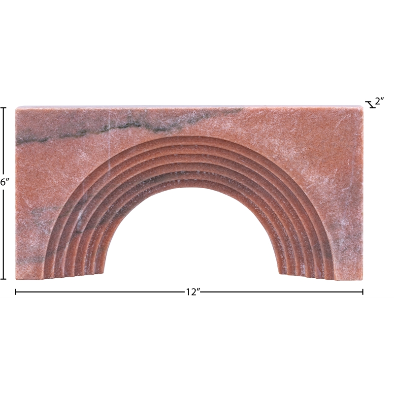 Meridian Furniture Cambre Pink Marble Decorative Object