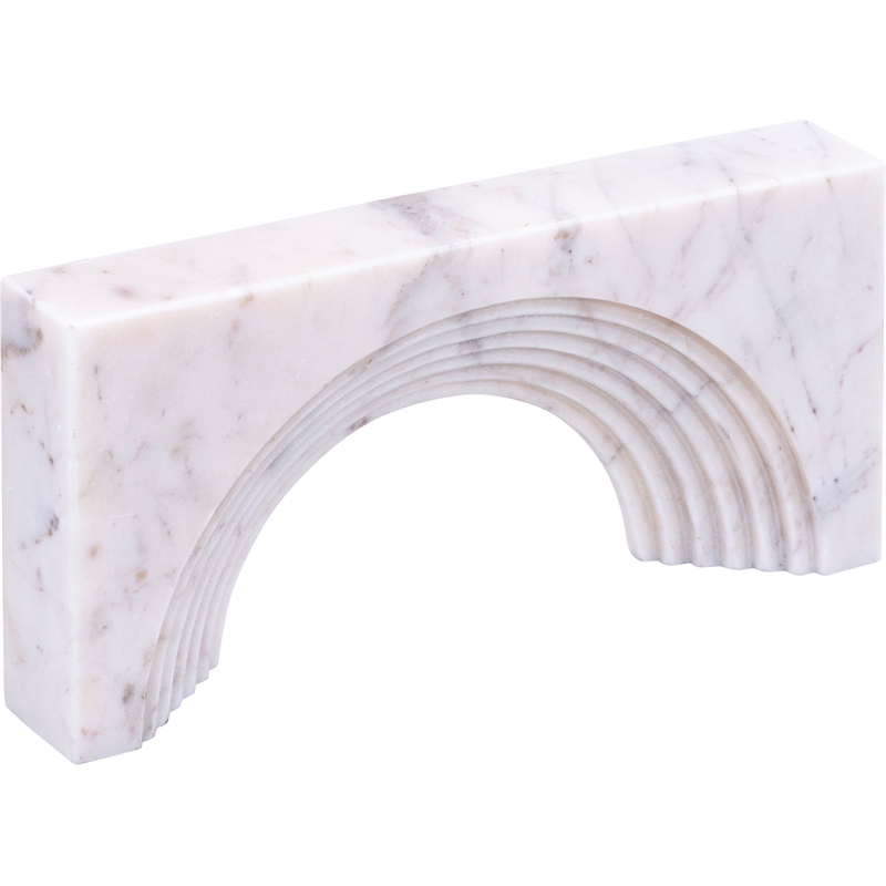 Meridian Furniture Cambre White Marble Decorative Object