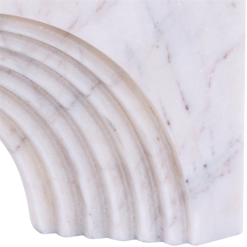 Meridian Furniture Cambre White Marble Decorative Object