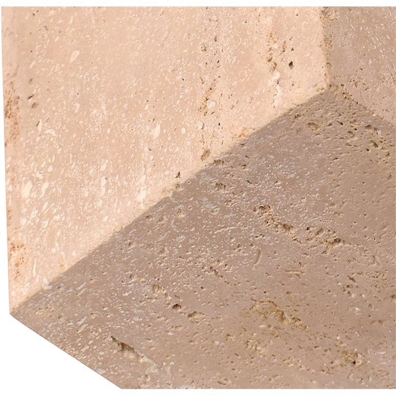 Meridian Furniture Block Beige Travertine Decorative Cube