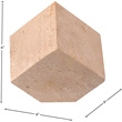 Meridian Furniture Block Beige Travertine Decorative Cube