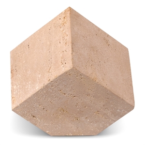 Meridian Furniture Block Beige Travertine Decorative Cube