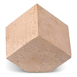 Meridian Furniture Block Beige Travertine Decorative Cube
