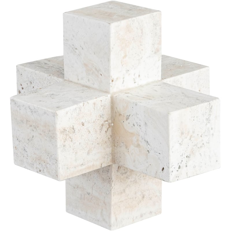 Meridian Furniture Jack Beige Travertine Decorative Jack Object