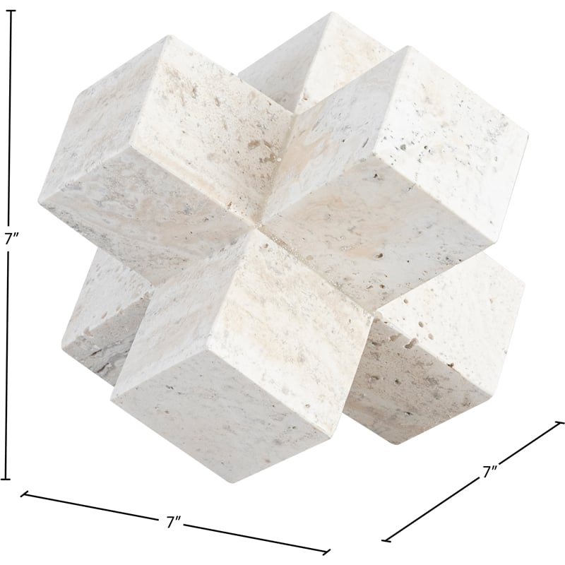 Meridian Furniture Jack Beige Travertine Decorative Jack Object