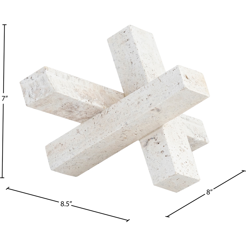Meridian Furniture Stix Beige Travertine Decorative Object
