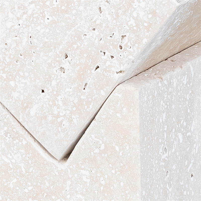 Meridian Furniture Quad Beige Travertine Decorative Cube