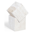 Meridian Furniture Quad Beige Travertine Decorative Cube