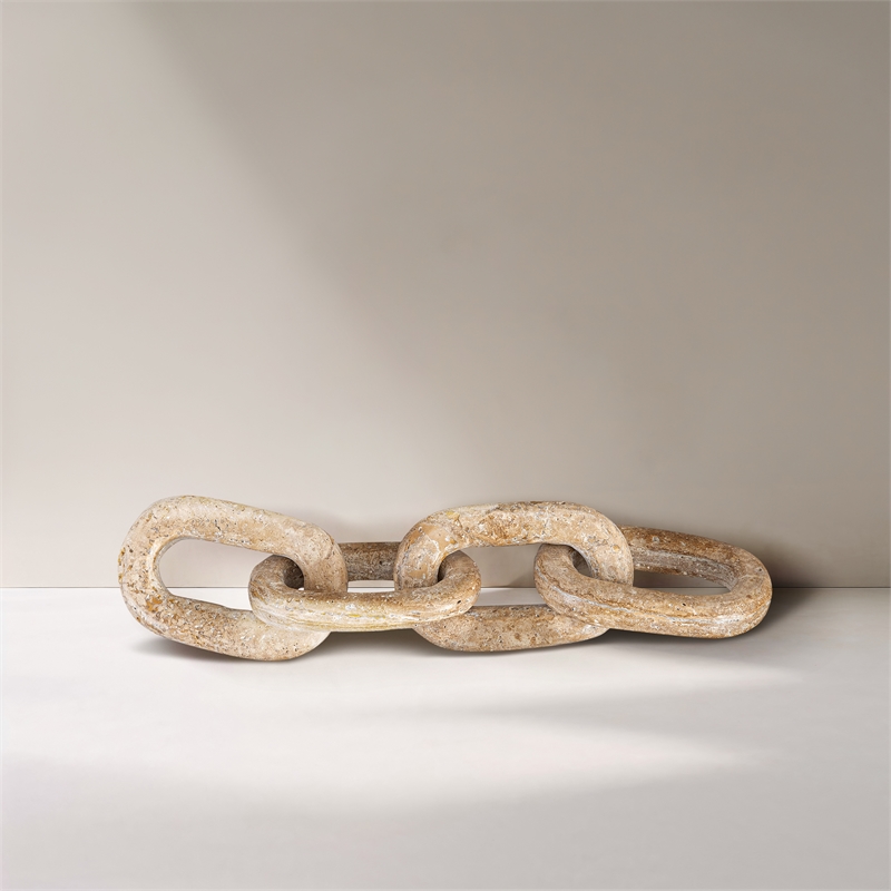 Meridian Furniture Lynx Beige Travertine Decorative Chain Links