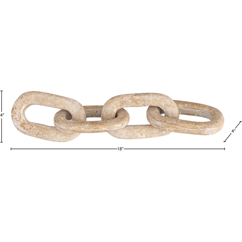 Meridian Furniture Lynx Beige Travertine Decorative Chain Links