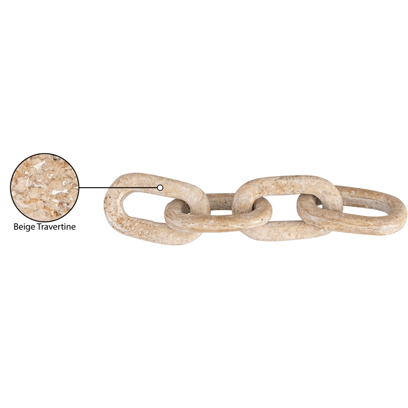 Meridian Furniture Lynx Beige Travertine Decorative Chain Links