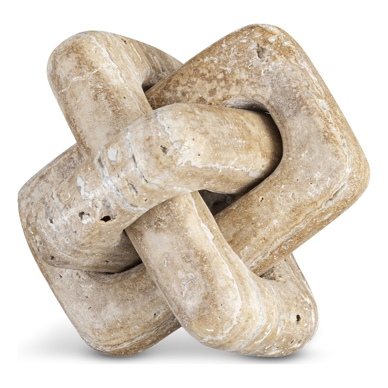 Meridian Furniture Bond Beige Travertine Decorative Knot